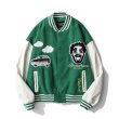 画像2: High Street American Woolen Embroidered Leather Sleeve Baseball Jacketembroidery Baseball Jacket blouson  ユニセッ クス男女兼用ハイストリートヒップホップ刺繍スタジャン ジャンパー  ジャケット ブルゾン (2)