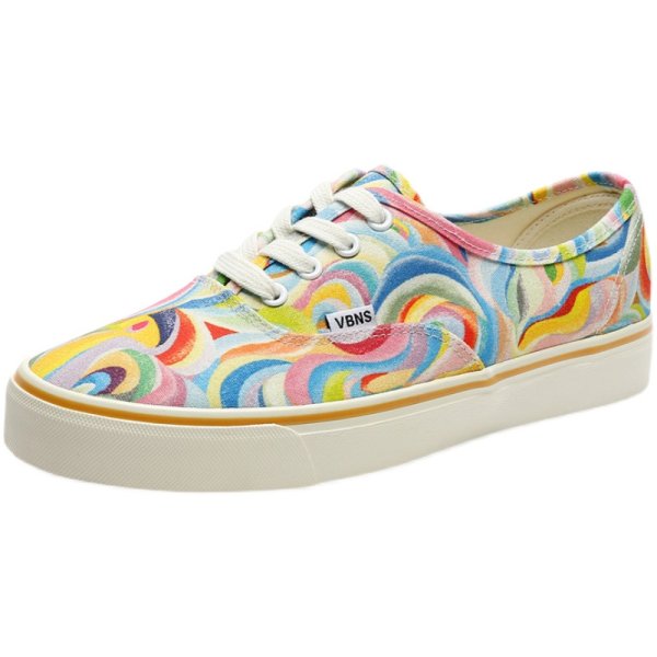 画像1: Unisex rainbow pattern Canvas  Sneakers　男女兼用ユニセックスレインボーレースアップキャンバススニーカー  (1)