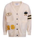 画像2: Little Bear Postman College Style V-neck  long sleeve Sweater unisex　男女兼用 ユニセックスリトルベアカレッジスタイルVネックセーターカーディガン袖Tシャツ (2)