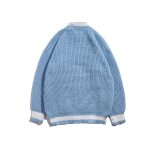 画像4: embroidery love bear V-neck cardigan sweater  unisex　男女兼用 ユニセックス ラブベアVネックカーディガン セーターセーター (4)