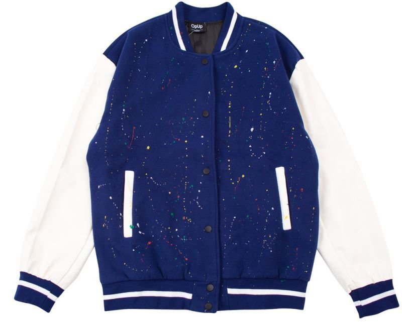 画像6: irregular splash ink Baseball Jacketembroidery Baseball Jacket blouson  ユニセッ クス男女兼用イレギュラースプラッシュインクスタジャン ジャンパー  ジャケット ブルゾン (6)
