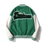 画像4: High Street American Woolen Embroidered Leather Sleeve Baseball Jacketembroidery Baseball Jacket blouson  ユニセッ クス男女兼用ハイストリートヒップホップ刺繍スタジャン ジャンパー  ジャケット ブルゾン (4)