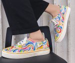 画像4: Unisex rainbow pattern Canvas  Sneakers　男女兼用ユニセックスレインボーレースアップキャンバススニーカー  (4)
