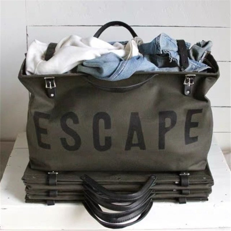 画像17: large-capacity canvas tote shoulder bag travel bag ESCAPEキャンバスレトートショルダーバッグ トラベルバッグ (17)