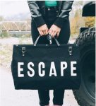 画像5: large-capacity canvas tote shoulder bag travel bag　ESCAPEキャンバスレトートショルダーバッグ トラベルバッグ (5)