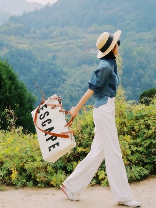 画像12: large-capacity canvas tote shoulder bag travel bag ESCAPEキャンバスレトートショルダーバッグ トラベルバッグ (12)