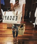 画像11: large-capacity canvas tote shoulder bag travel bag　ESCAPEキャンバスレトートショルダーバッグ トラベルバッグ (11)