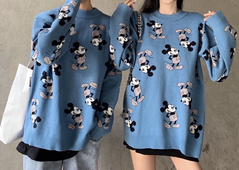 画像3: Unisex Mickey Mouse Braided Pullover Sweater 男女兼用 ユニセックスミッキーマウス ミッキー編み込みプルオーバーセーター (3)