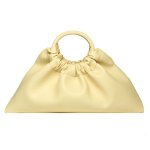 画像2: fan-shaped dumpling bag  ソフトレザー 扇型トート クラッチバッグ (2)