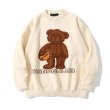 画像2: Unisex bear print sweater  Pullover Sweater　男女兼用 ユニセックスベア 熊 編み込みプルオーバーセーター (2)