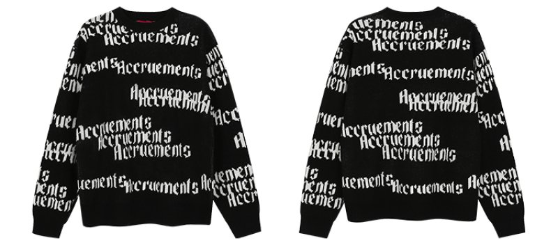 画像4: Unisex ferry lazy barrage Pullover Sweater　男女兼用 ユニセックスアルファベットレターロゴ編み込みプルオーバーセーター (4)