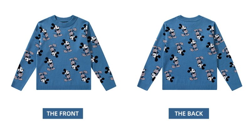 画像2: Unisex Mickey Mouse Braided Pullover Sweater 男女兼用 ユニセックスミッキーマウス ミッキー編み込みプルオーバーセーター (2)