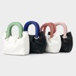 画像5: color matching portable fold cloud small bag  ソフトレザー カラーマッチングトートバッグ (5)