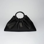 画像13: fan-shaped dumpling bag  ソフトレザー 扇型トート クラッチバッグ (13)