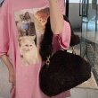 画像2: one-shoulder armpit clip plush lamb hair  bag clutch bag ラムヘア トートショルダークラッチバッグ (2)