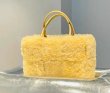 画像11: lamb wool single-shoulder woven tote bag  ラムヘアトートバッグ (11)