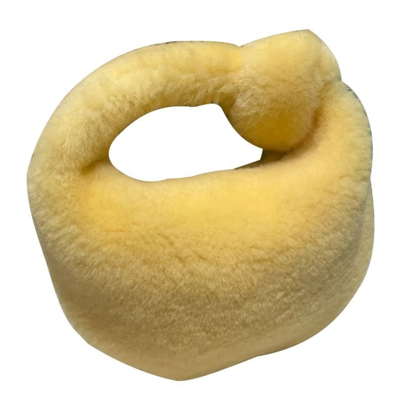 画像8: plush hand bag imitation fur tote clutch bag   ファーサークルトートクラッチバッグ (8)