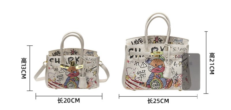 画像7: Graphic Paint Bear Tote Shoulder Bag グラフィックペイントベア 熊トートショルダーバッグ (7)