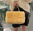 画像12: lamb wool single-shoulder woven tote bag  ラムヘアトートバッグ (12)