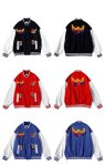 画像5: stitching couple leather sleeves and embleme Baseball Jacket blouson  ユニセッ クス男女兼用 袖レザーアルファベットレターロゴ&ナンバースタジャン ジャンパー  ジャケット ブルゾン (5)