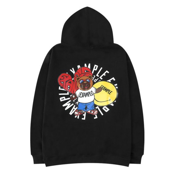 画像1: Unisex example Bear & Smile Hoody　男女兼用 ユニセックスexampleベア＆スマイルフーディ パーカー (1)