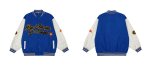 画像3: With leather sleeves and embleme Baseball Jacket blouson  ユニセッ クス男女兼用 袖レザー＆エンブレム付き刺繍スタジャン ジャンパー  ジャケット ブルゾン (3)