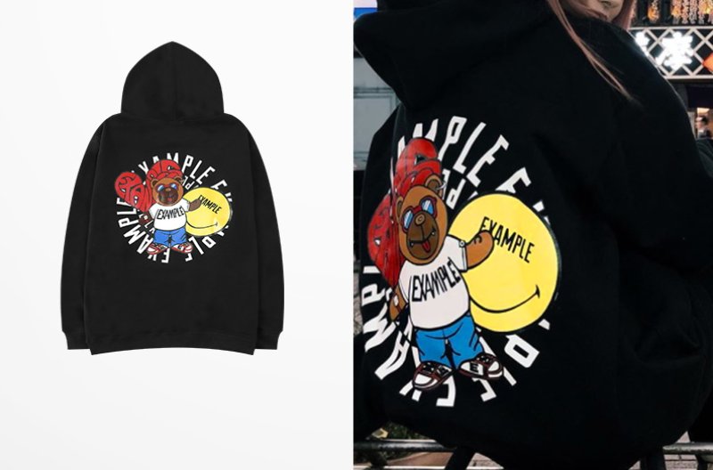 画像3: Unisex example Bear & Smile Hoody 男女兼用 ユニセックスexampleベア&スマイルフーディ パーカー (3)