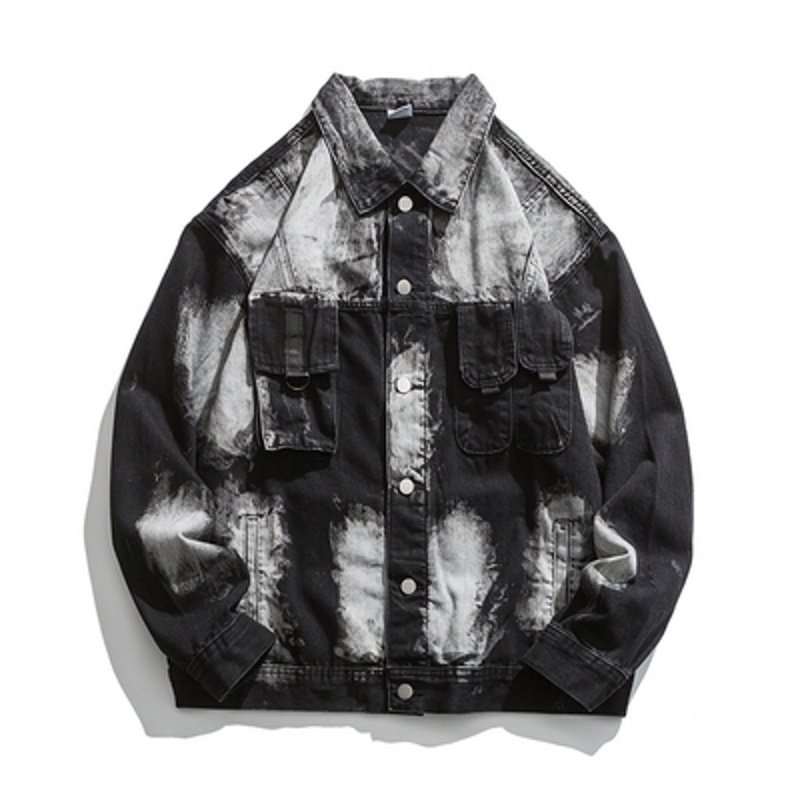 画像7: Irregular Washed Contrasting Denim Jacket G Jean 　ユニセッ クス男女兼用イレギュラーウォッシュドコントラストデニムジャケットデニム Gジャン  (7)