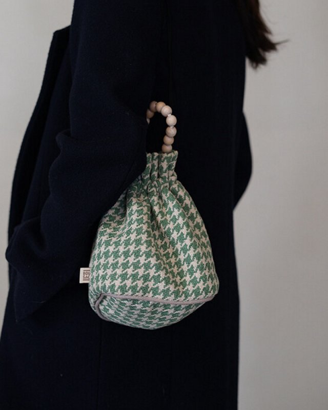 画像2: houndstooth bucket totevshoulder bag 千鳥格子バケットトートショルダーバッグ (2)