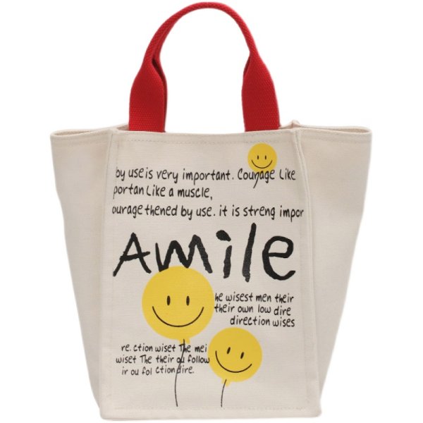 画像2: Canvas Smile Market Tote Eco Bag　キャンバス スマイルマーケット トート エコバッグ (2)
