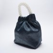 画像2: fashion blue high-end pearl handbag　パールハンドルワンショルダートート ショルダーバッグ (2)