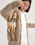 画像1: Women Fawn Bambi braided cardigan 　小鹿のバンビ編み込みカーディガン セーター　 (1)