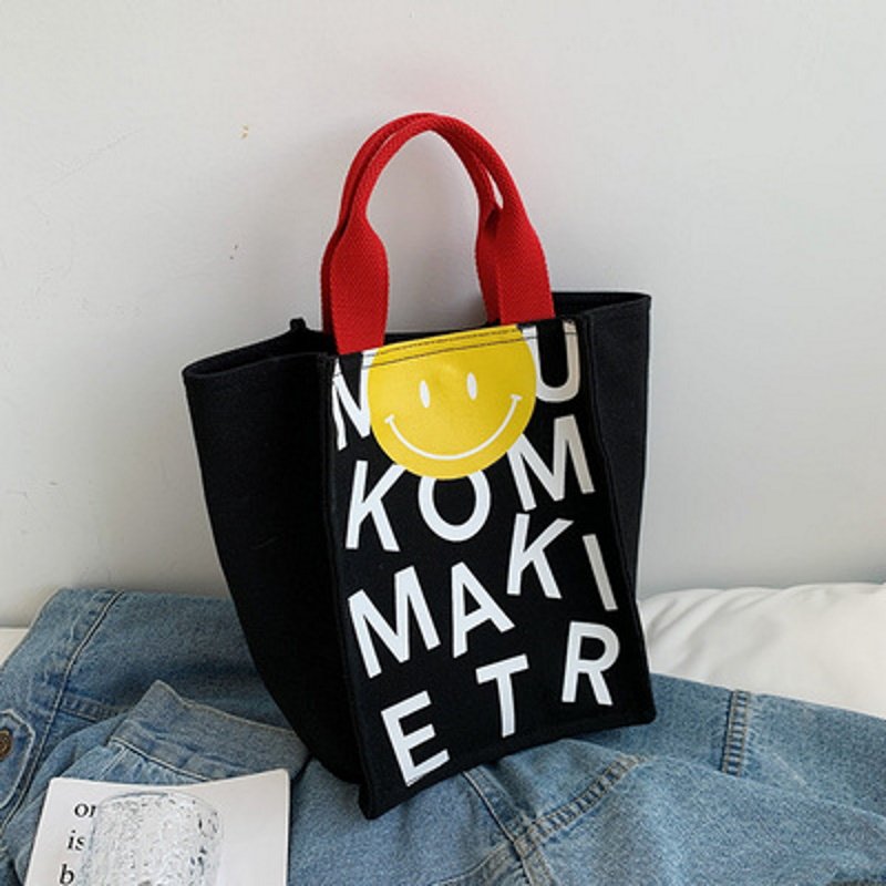 画像4: Canvas Smile Market Tote Eco Bag キャンバス スマイルマーケット トート エコバッグ (4)