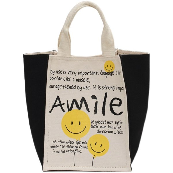 画像1: Canvas Smile Market Tote Eco Bag　キャンバス スマイルマーケット トート エコバッグ (1)