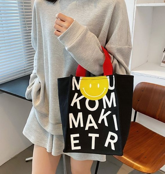 画像7: Canvas Smile Market Tote Eco Bag　キャンバス スマイルマーケット トート エコバッグ (7)