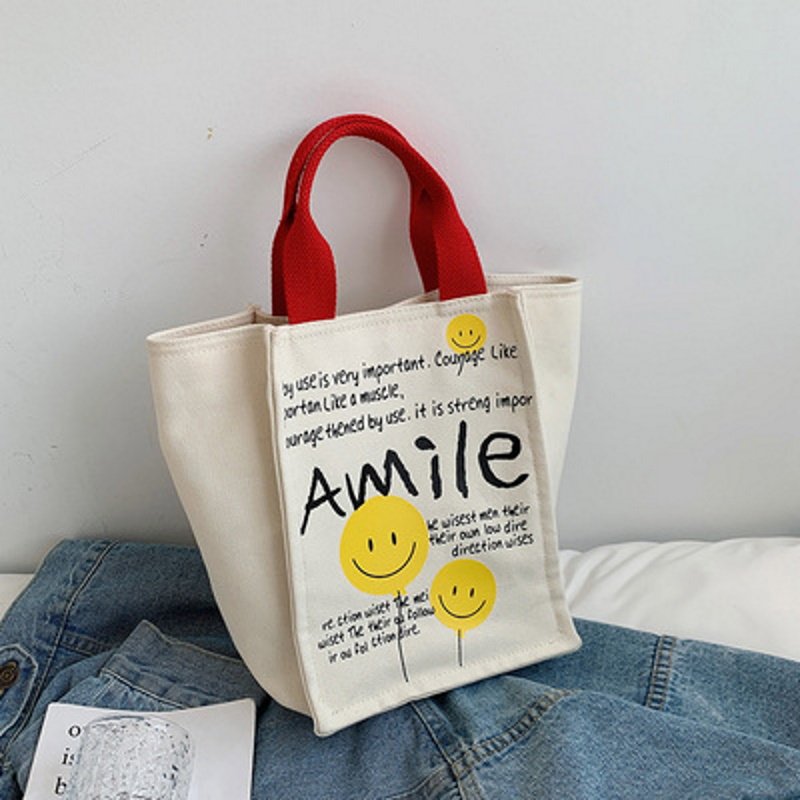 画像8: Canvas Smile Market Tote Eco Bag キャンバス スマイルマーケット トート エコバッグ (8)