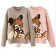 画像5: Women Fawn Bambi braided round neck sweater　小鹿のバンビ編み込み丸首ラウンドネックセーター　 (5)