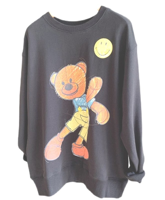 画像2: Unisex Graphic Double Paint Bear Sweat Pullover 男女兼用 ユニセックスグラフィックダブルペイントベア熊 スウェットプルオーバー トレーナー (2)