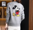 画像4: Women Mickey Mouse double-sided braided V-neck cardigan sweater　ミッキーマウスダブル編み込みVネックカーディガン セーター　 (4)