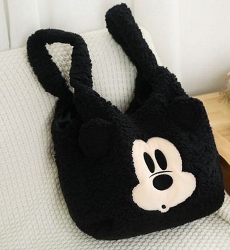 画像3: Mickey Mouse & Minnie Mouse Fur Tote Bag handbag ミッキーマウス&ミニーマウスファートートバッグ (3)