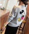 画像10: Women Mickey Mouse double-sided braided V-neck cardigan sweater　ミッキーマウスダブル編み込みVネックカーディガン セーター　 (10)