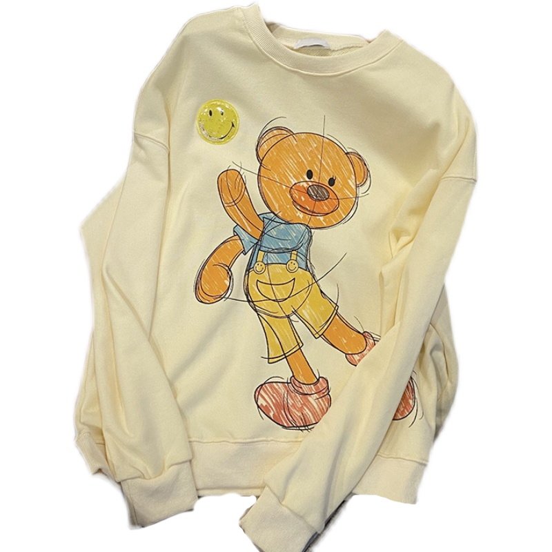 画像7: Unisex Graphic Double Paint Bear Sweat Pullover 男女兼用 ユニセックスグラフィックダブルペイントベア熊 スウェットプルオーバー トレーナー (7)