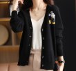 画像9: Women Mickey Mouse double-sided braided V-neck cardigan sweater　ミッキーマウスダブル編み込みVネックカーディガン セーター　 (9)