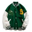 画像6: SALE セール 即納 cloth PU stitching embroidery Baseball Jacket uniform jacket blouson ユニセックス 男女兼用 bee刺繍 スタジアムジャンパー スタジャン MA-1 ボンバー ジャケット ブルゾン (6)
