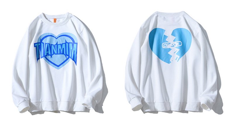 画像4: Unisex love letter printing long-sleevedsweater　男女兼用 ユニセックスラブレタープリントロングスリーブトレーナー　プルオーバー (4)