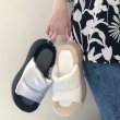 画像4: warm platform down & fur sandals slippers　プラットフォーム厚底ダウン＆ファーサンダル スリッパ (4)