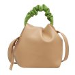 画像1: soft leather small bucket bag　ソフトレザーバケットハンドルギャザートートショルダーバッグ (1)
