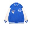 画像4: Unisex  ghost Angels and Demons Emblem Logo Stadium Jumper Baseball Jacket uniform jacket blouson ユニセックス 男女兼用 ゴースト&天使と悪魔ハート スタジアムジャンパー スタジャン MA-1 ボンバー ジャケット ブルゾン (4)