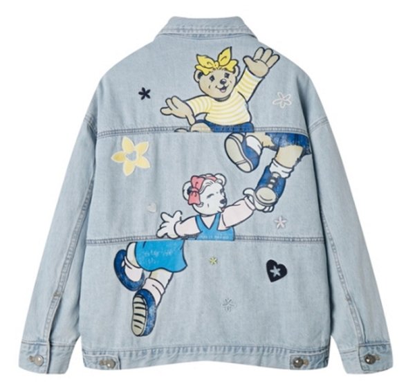 Fashionable bear denim G Jean jacket ファッショナブルデニムGジャン ジャケット