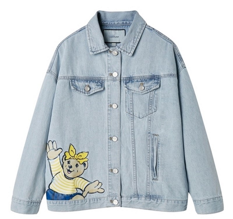 画像4: Fashionable bear denim G Jean jacket 　ファッショナブルデニムGジャン ジャケット (4)